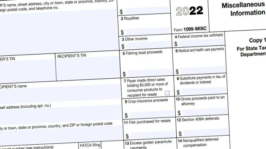1099 Form 2022 2023 Miscellaneous Income 1099 Forms TaxUni Fillable 