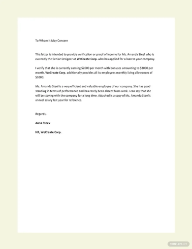 13 Proof Of Income Letter Examples To Download