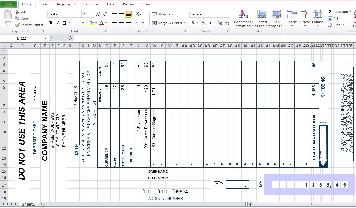 3 Bank Deposit Slip Template Excel Word And PDF Excel Tmp