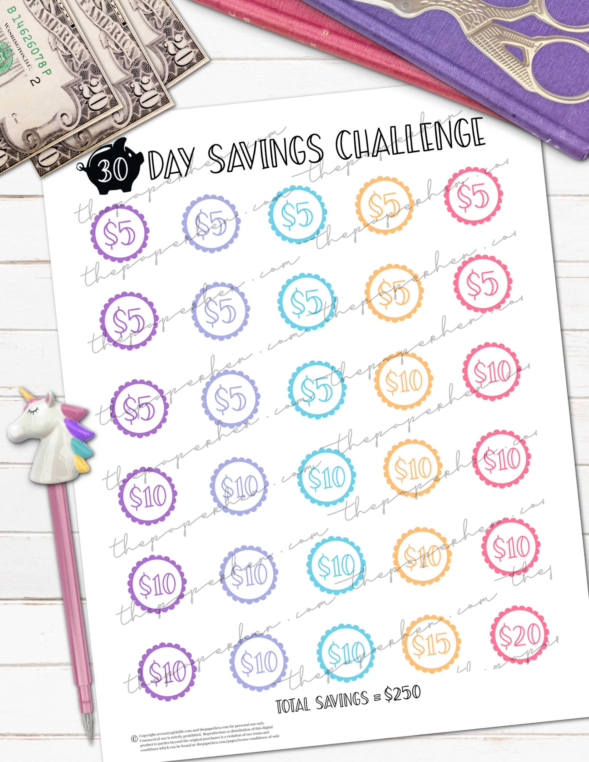30 Day Savings Challenge FREE PRINTABLE A Country Girl 39 s Life