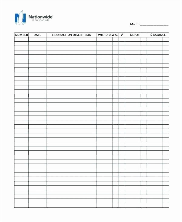 50 Printable Checking Account Balance Sheet Ufreeonline Template