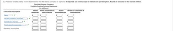 Answered A Prepare A Variable Costing Income Statement For The Walt 