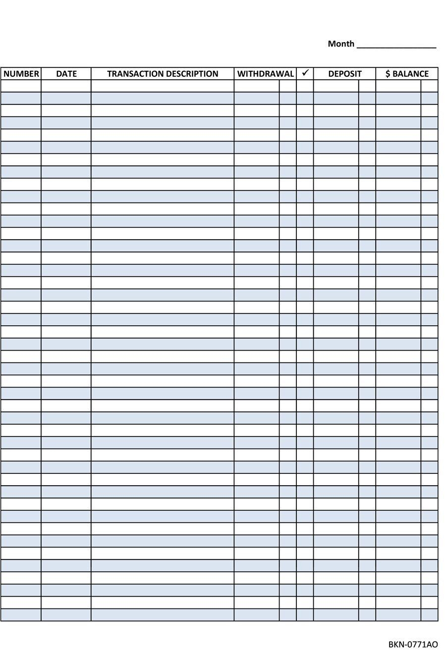 Bank Register Printable Printable Calendars AT A GLANCE