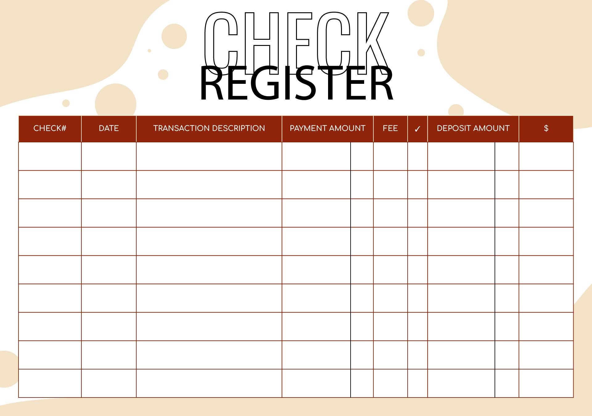 Blank Check Register Printable Printable Free Templates