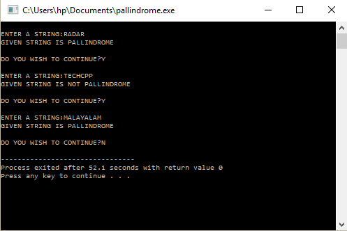 C C Program To Check Whether A String Is Palindrome Or Not Using 
