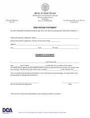 Certification Of Zero Income Statement For USF LIHEAP Benefits 