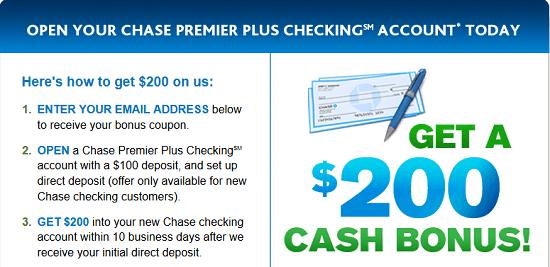 Chase Premier 200 Checking Coupon Review
