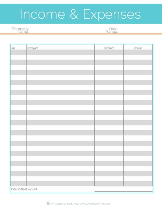 Cute Income Tracker Printable Printable Calendars AT A GLANCE
