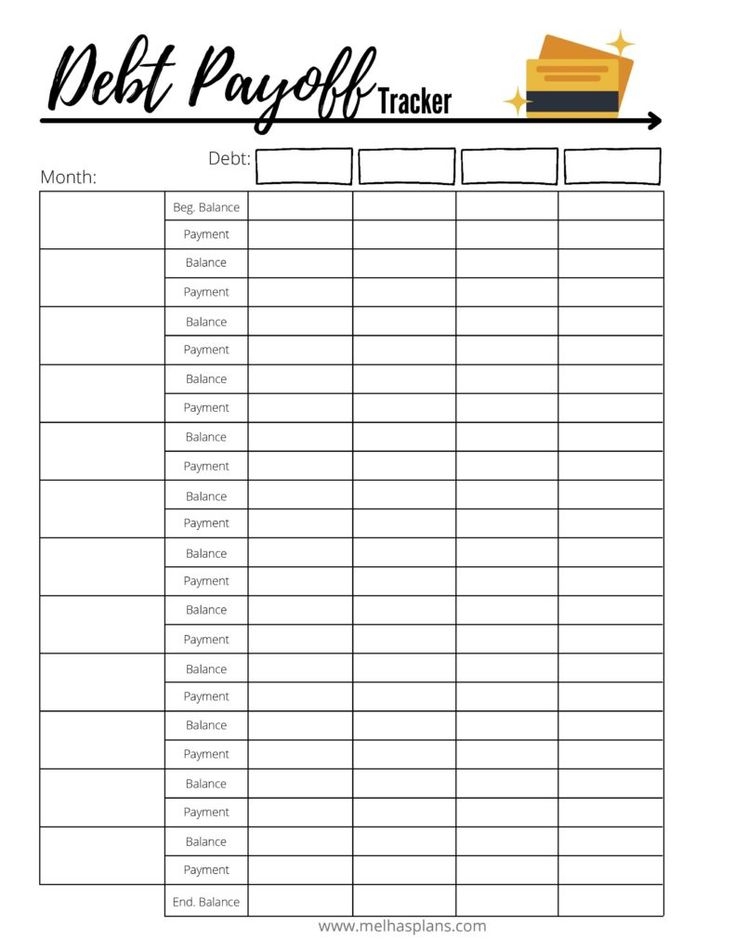 Debt Payoff Tracker Printable MelHasPlans Debt Payoff Worksheet 