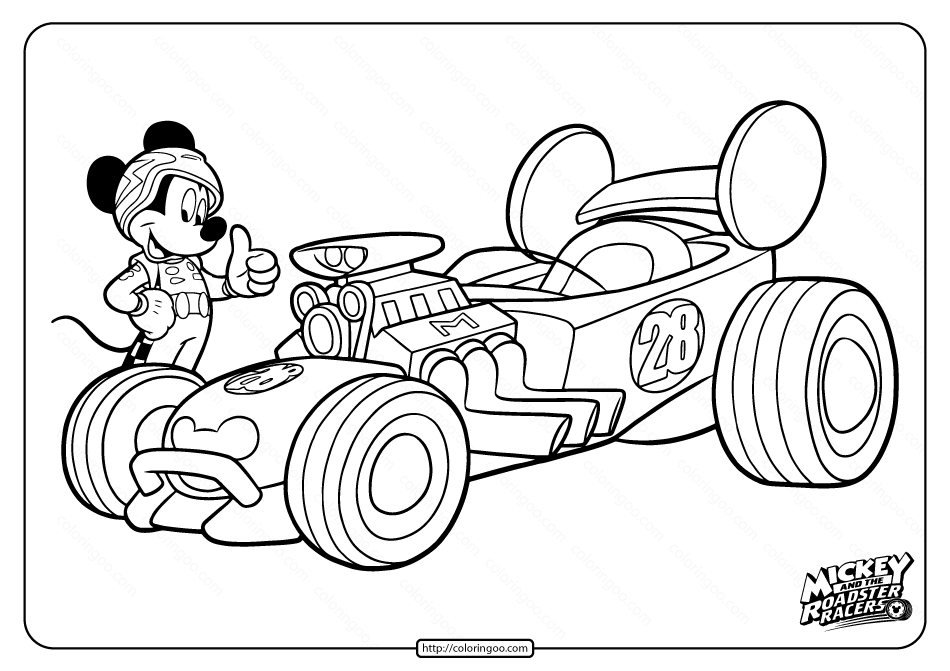 Disney Mickey And The Roadster Racers Coloring Page High Quality Free 