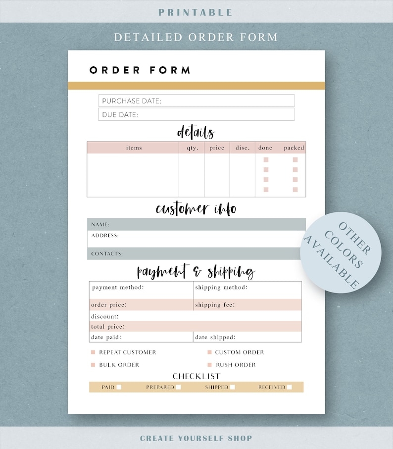 Etsy Business Planner Printable Small Business Planner Printable 