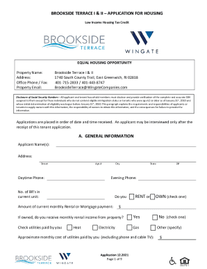 Fillable Online LOW INCOME HOUSING APPLICATION Fax Email Print 