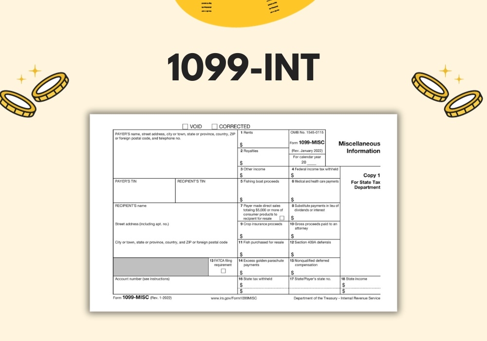 Form 1099 INT Printable IRS 1099 Interest Income Tax Form For 2023 In PDF