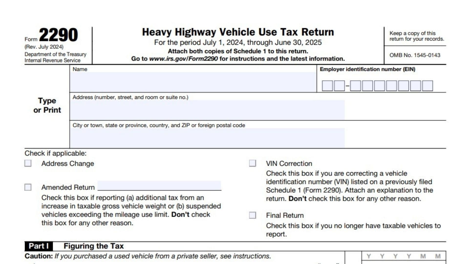 Form 2290 Instructions 2024 2025