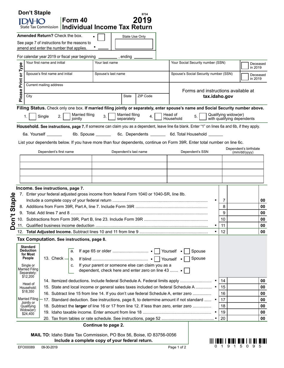 Form 40 Download Fillable PDF Or Fill Online Individual Income Tax 