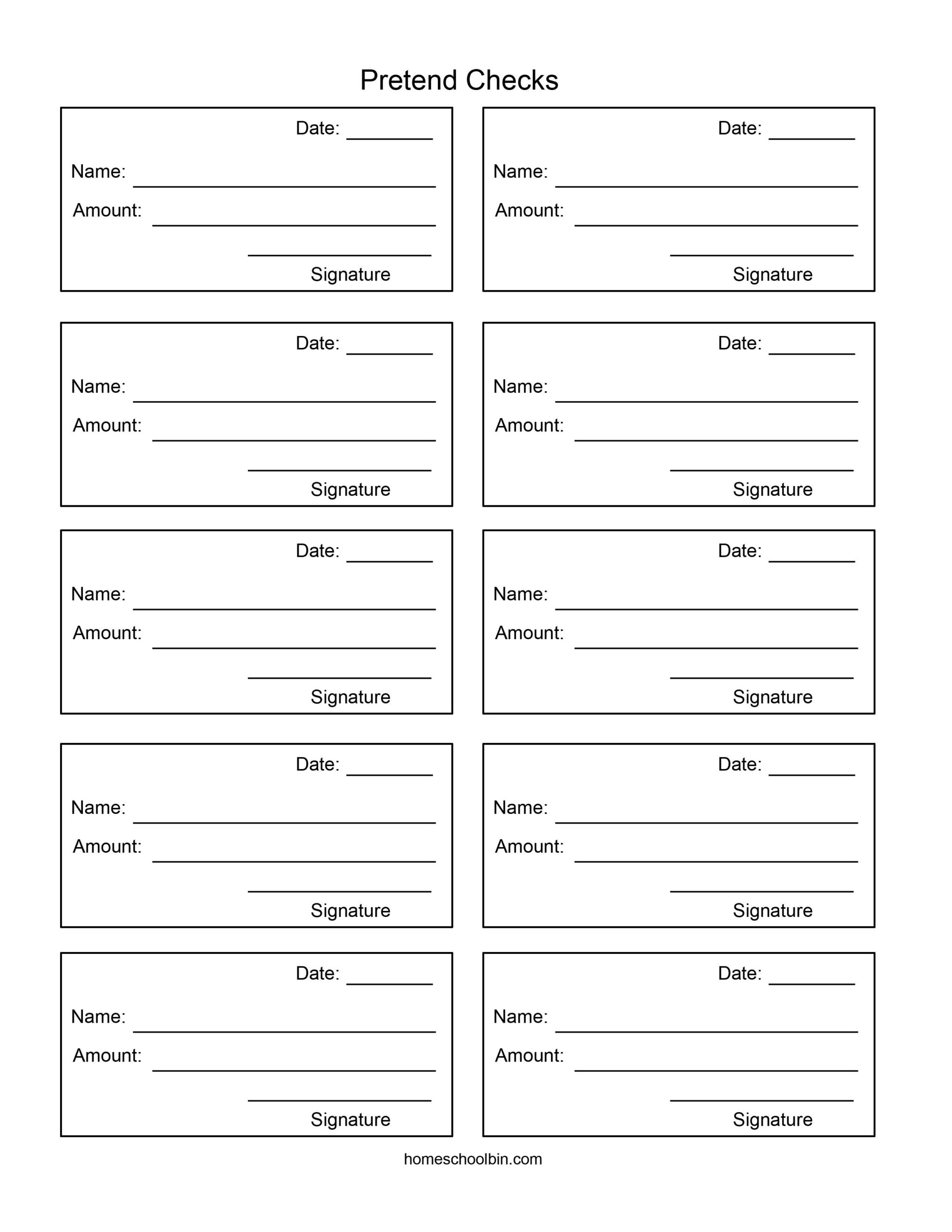 Free Clipart N Images Printable Pretend Checks For Kids Free 