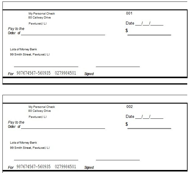 Free Fillable Blank Check Template Word PDF Excel TMP