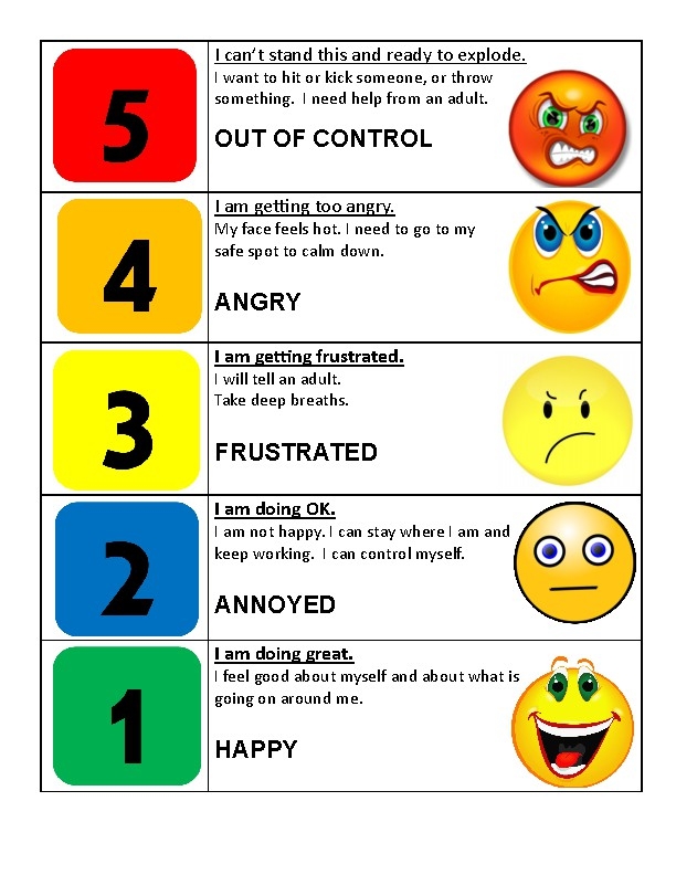 Free Printable 5 Point Scale Emotions Printable Bilarasa
