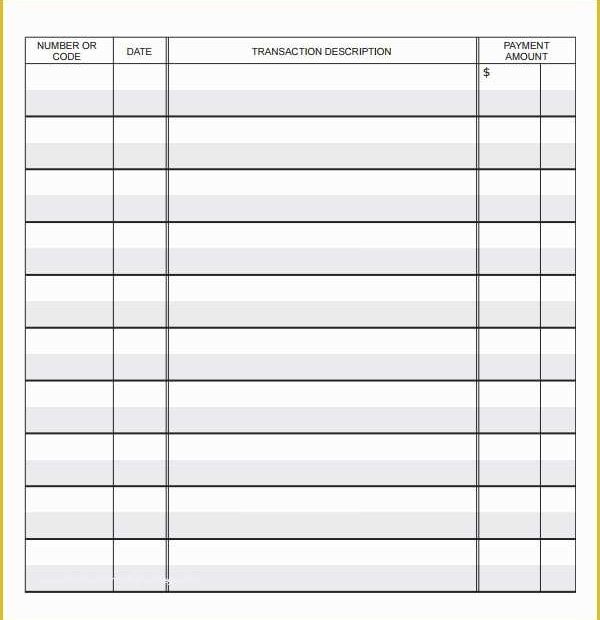 Free Printable Check Register Templates Of Check Register 9 Download