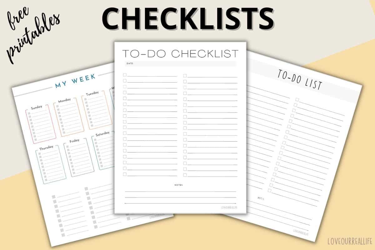 FREE Printable Checklist Templates To Do Lists To Download Love Our 