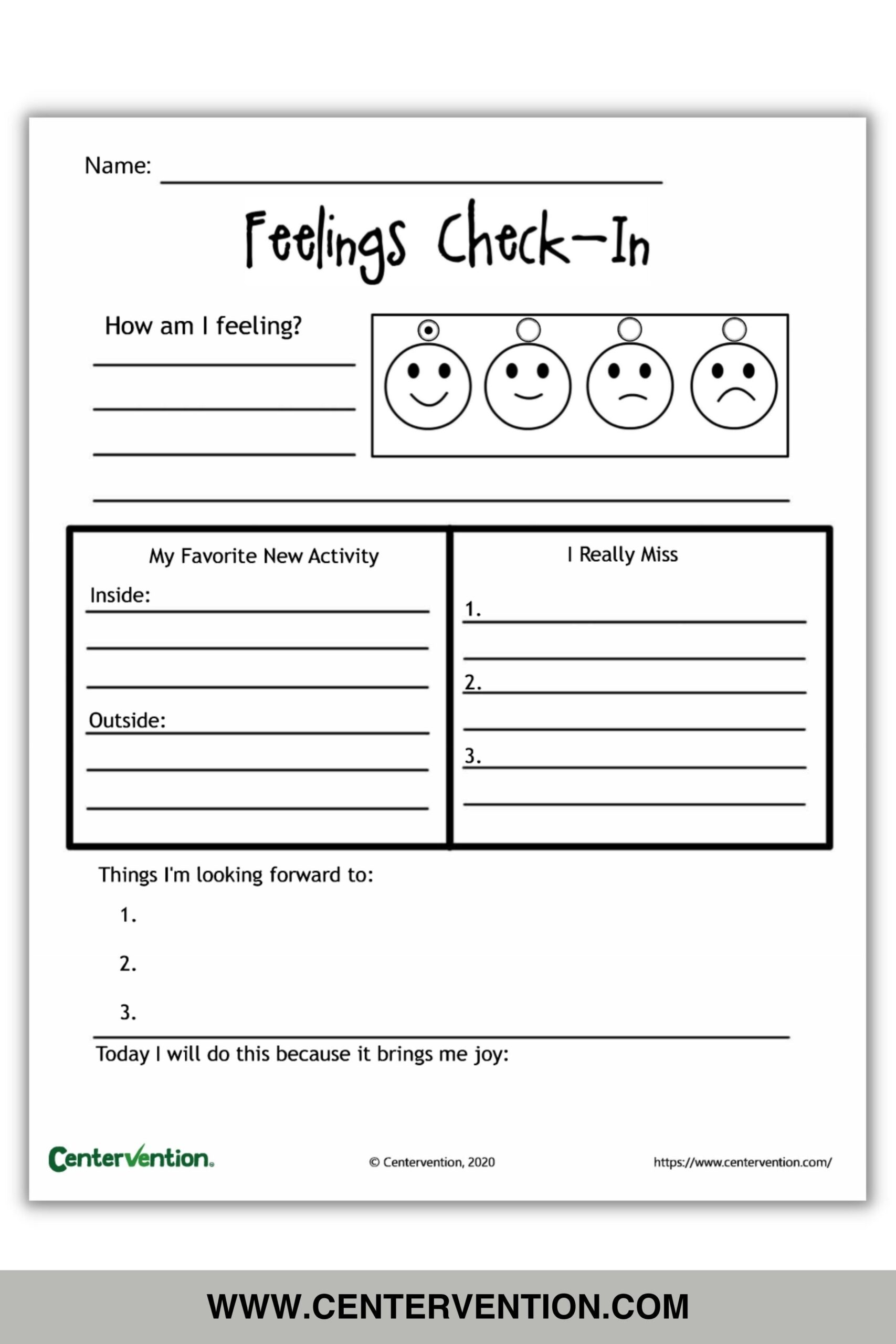 Free Printable Daily Feelings Check In For Kids Artofit
