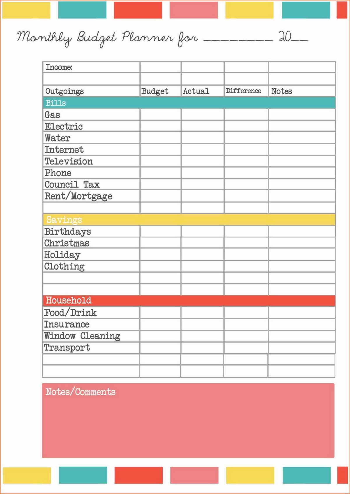 Free Printable Income And Expense Sheet Bangdax