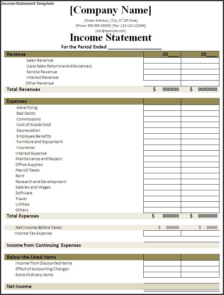Free Printable Income Statement Forms Printable Form 2024