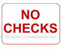 Free Printable No Checks Temporary Sign