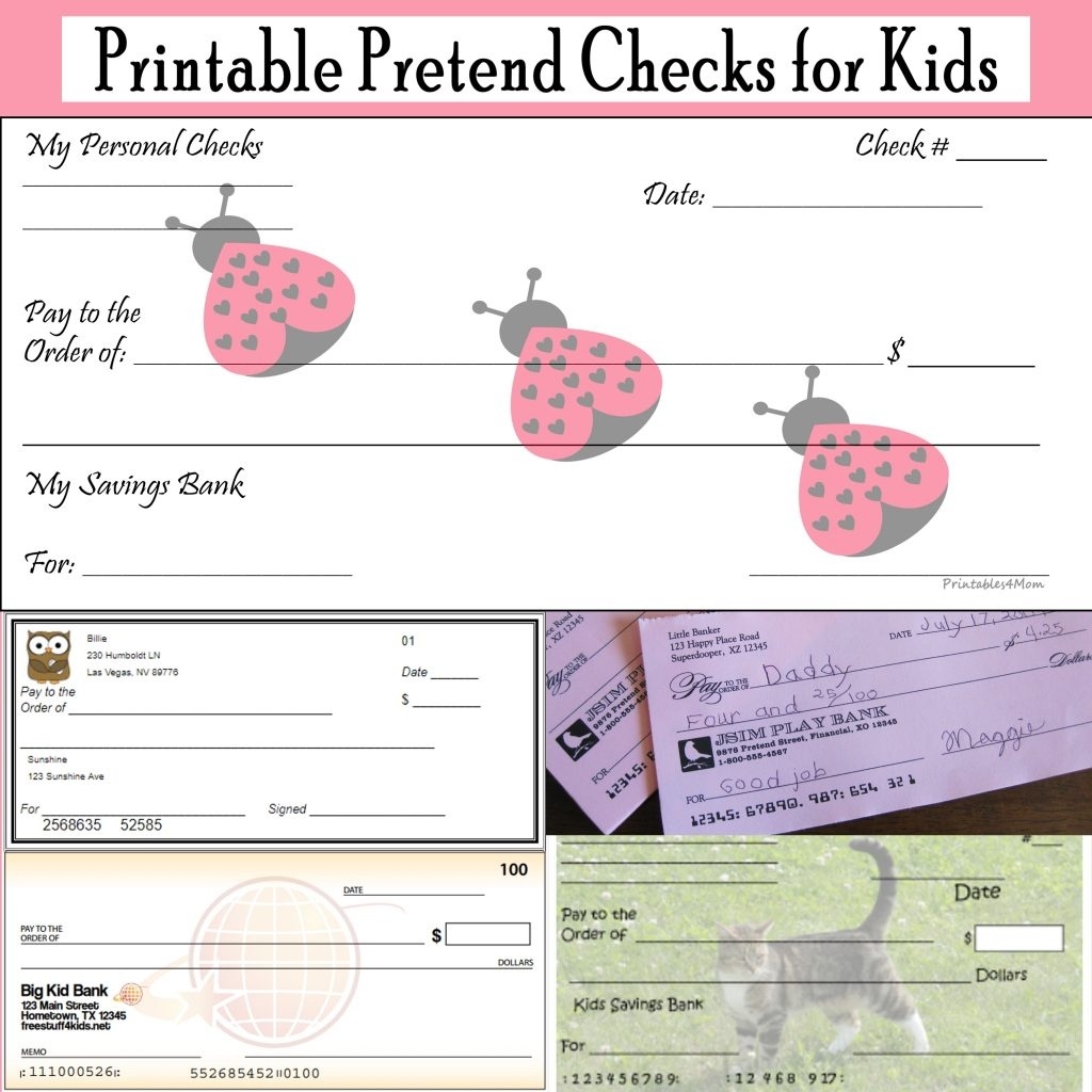 Free Printable Play Checks Free Printable