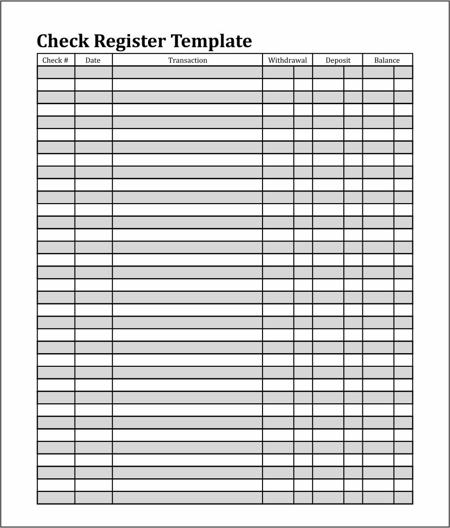 Free Printable Printable Check Register Printable Words Worksheets