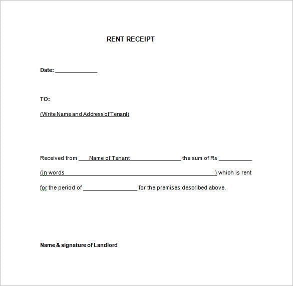 Free Printable Rent Receipt For Income Tax Purpose Download Free 