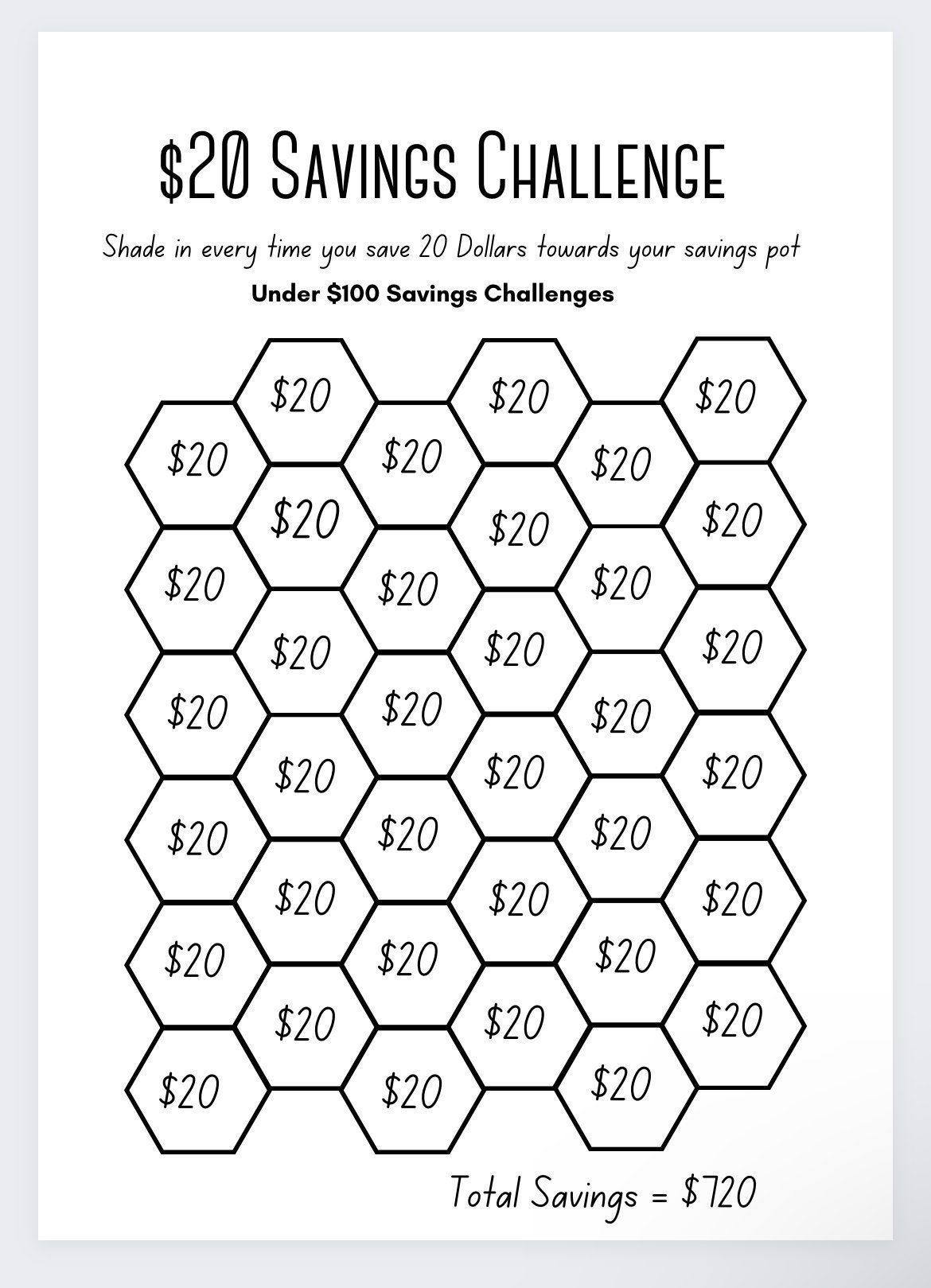 Free Printable Savings Challenge Printable