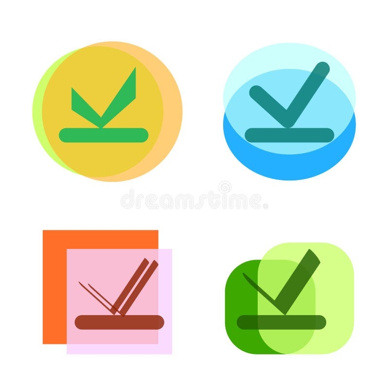 Handwrite Style Set Of Check Box Accept Checkbox Or Check Mark Stock 