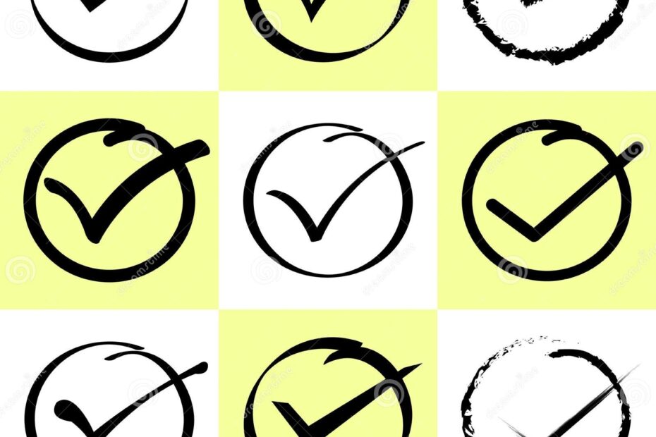 Handwrite Style Set Of Check Box Accept Checkbox Or Check Mark Stock
