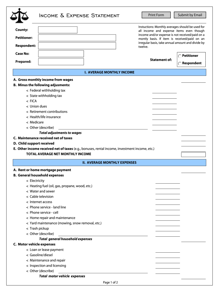 Income And Expenditure Form Printable Printable Forms Free Online