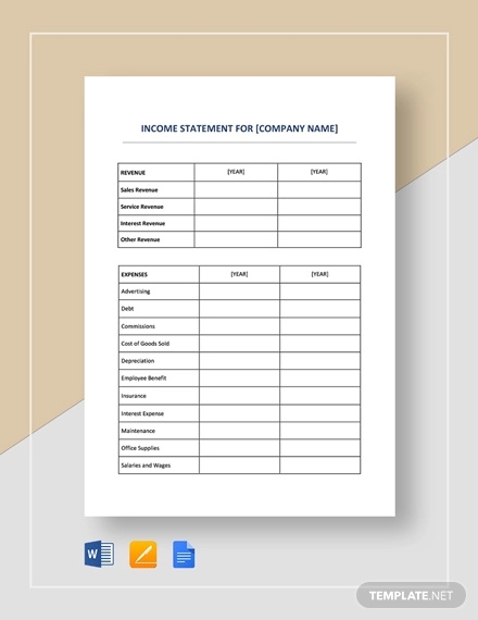 Income Statement 18 Free PDF Excel Word Documents Download