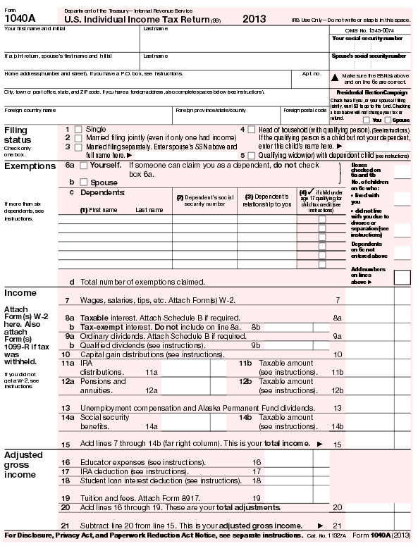 Income Tax Forms Printable Income Tax Forms 2013