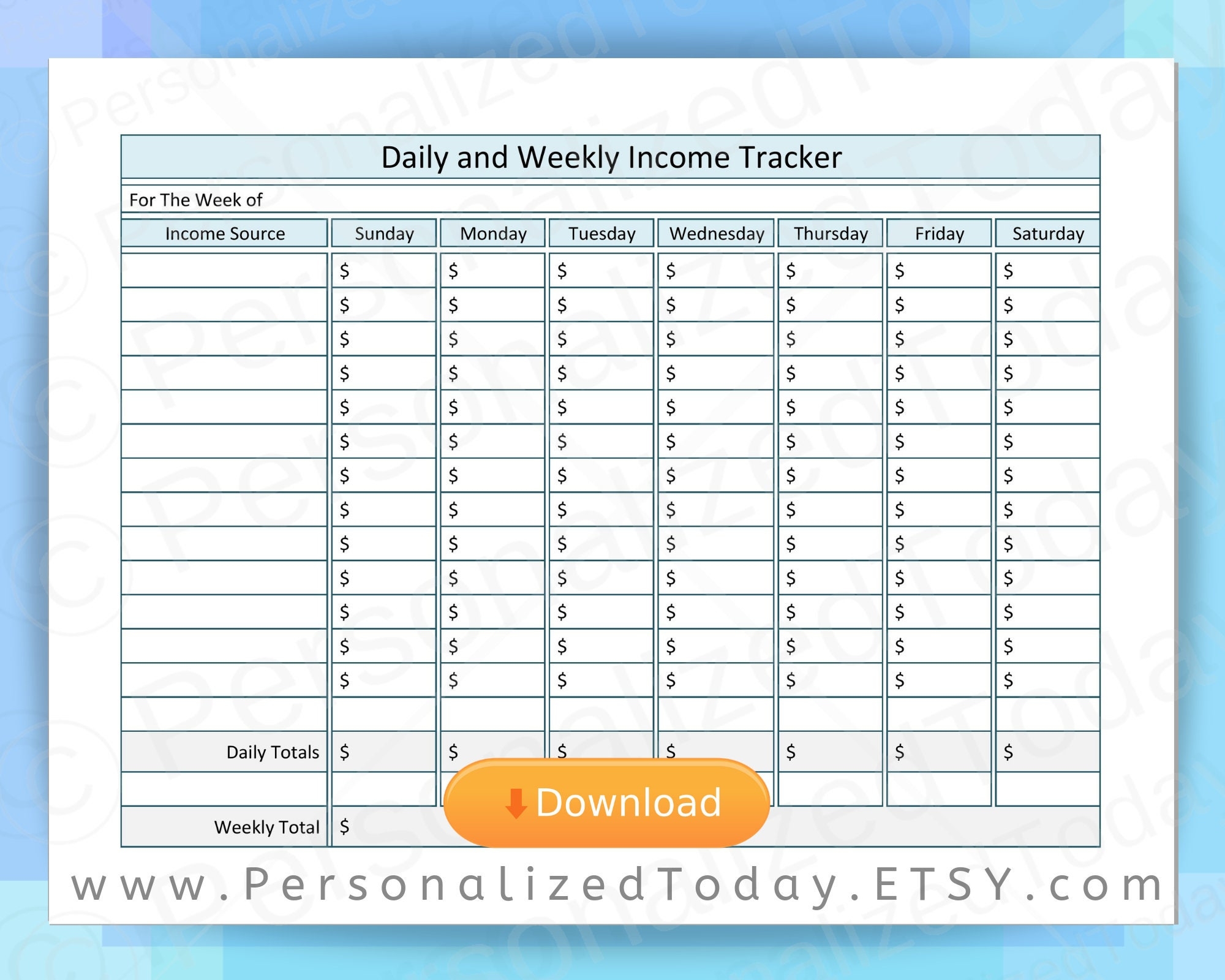 Income Tracker Worksheet Income Tracker Printable Inc Vrogue co