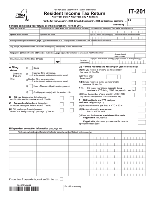 It 201 Printable Form Printable Form 2024