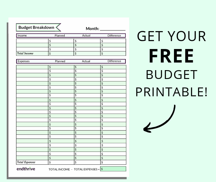 Low Income Budget Beginner Printable Budget Worksheet PINCOMEQ