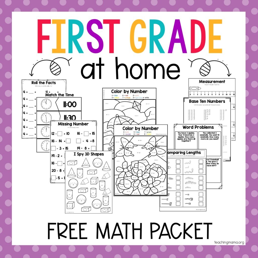 Math Packet For 1st Grader