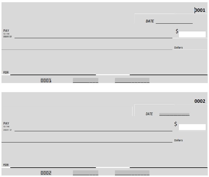 Microsoft Word Downloadable Printable Fillable Blank Check Template
