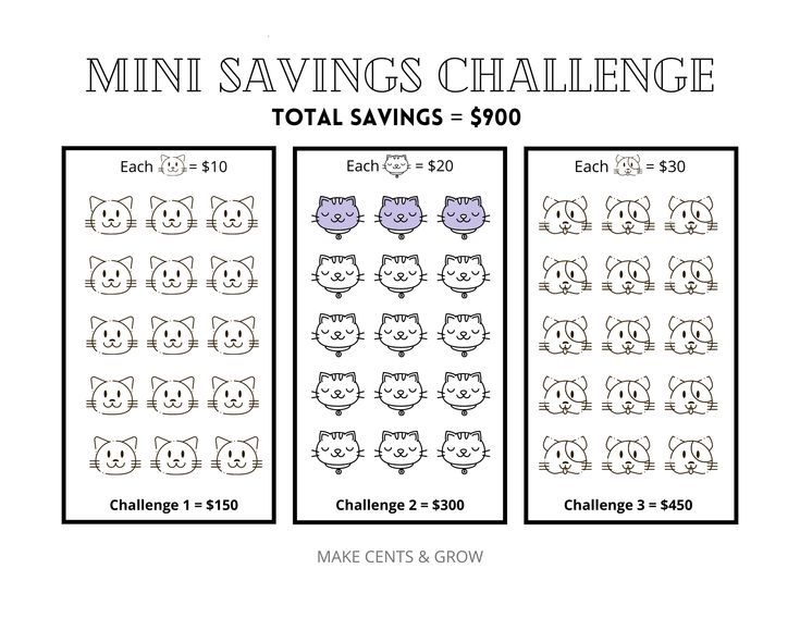 Mini Savings Challenge Free Printable Printable And Enjoyable Learning