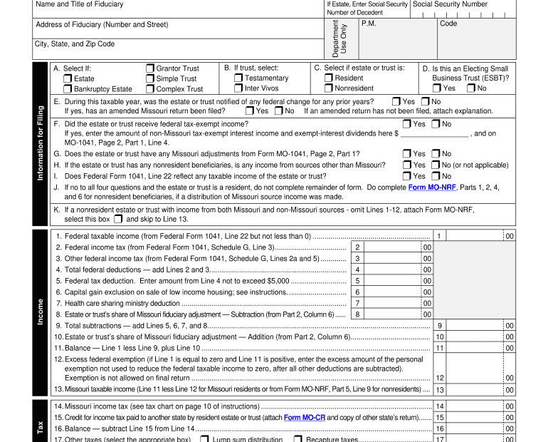Missouri State Income Tax Fill Out Sign Online DocHub