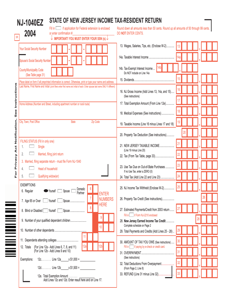 Nj State Income Tax Forms Printable Printable Forms Free Online