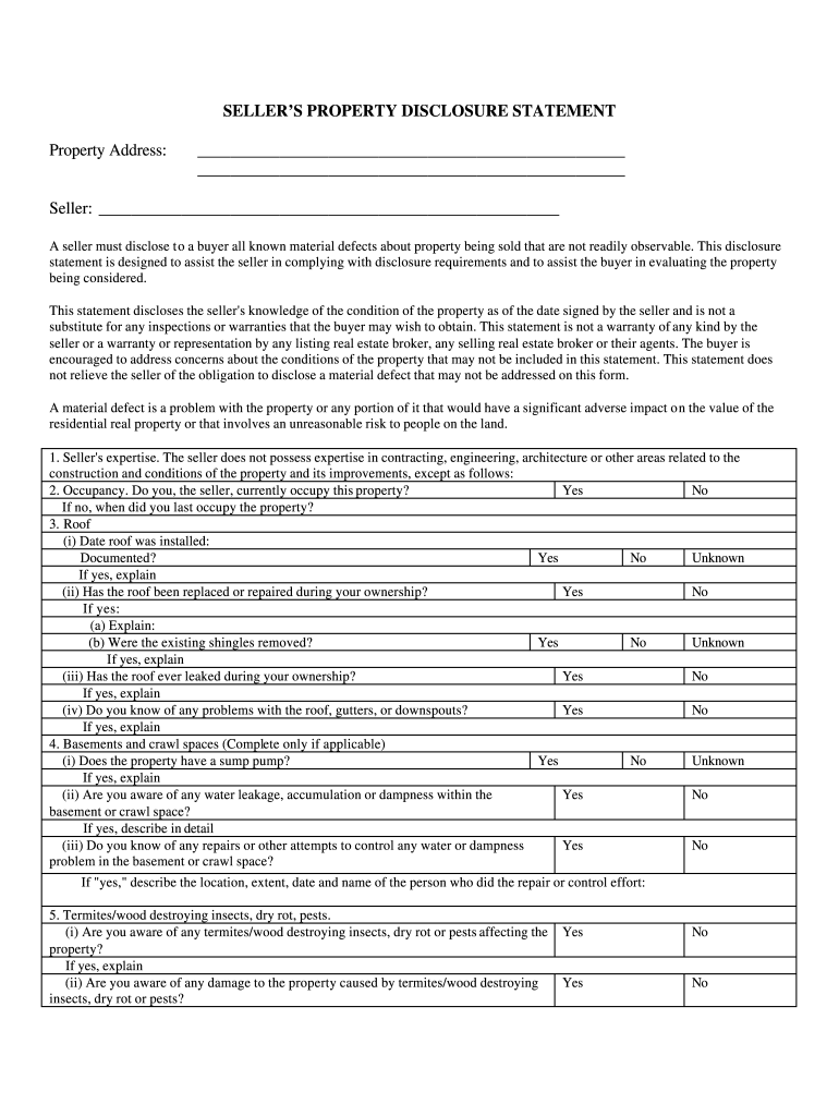 Pa Disclosure Fillable Form Printable Forms Free Online
