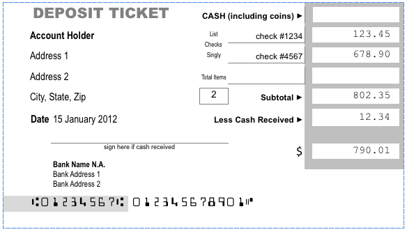 Print A Bank Deposit Ticket With Excel Paco Hope