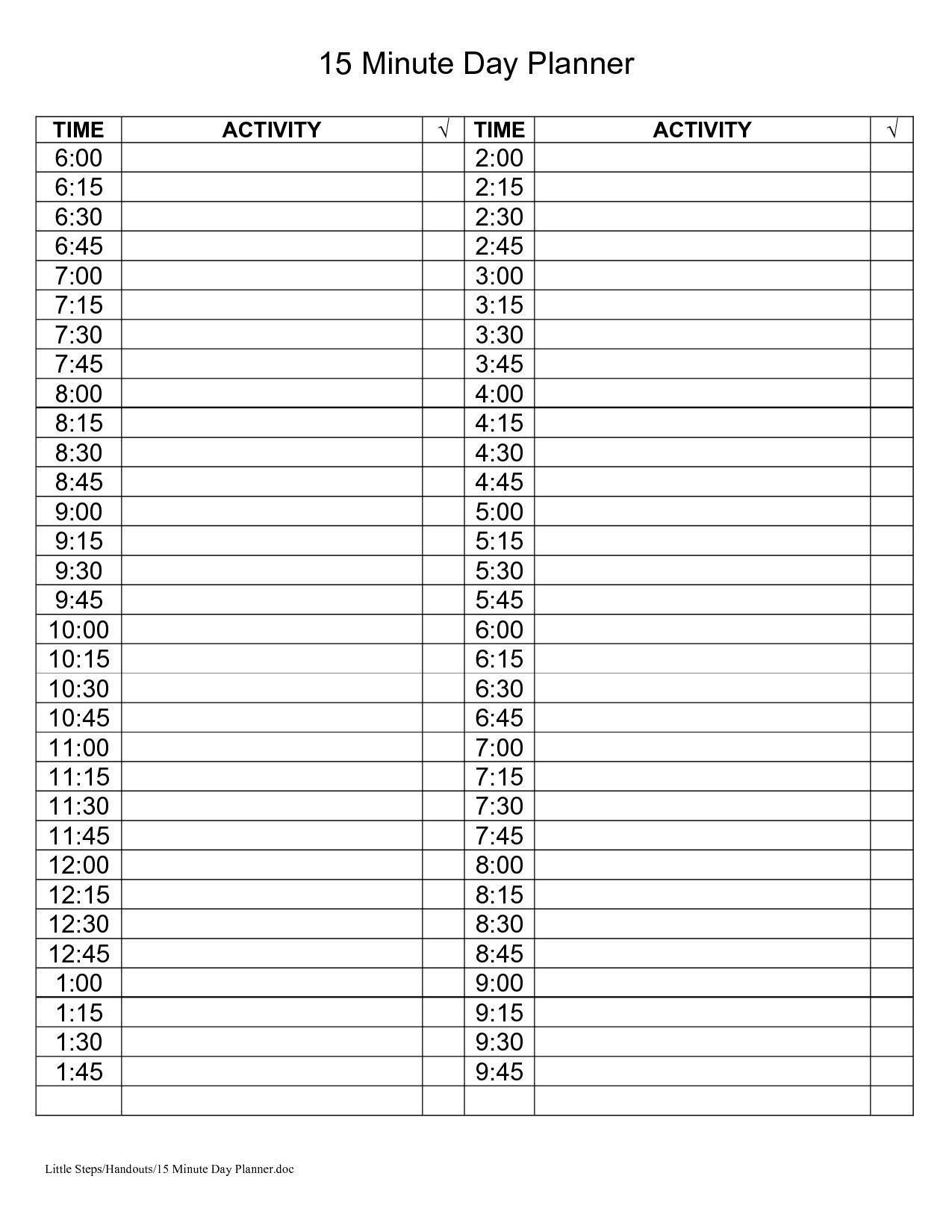 Printable 15 Minute Check Sheet With Code Templates Printable Free