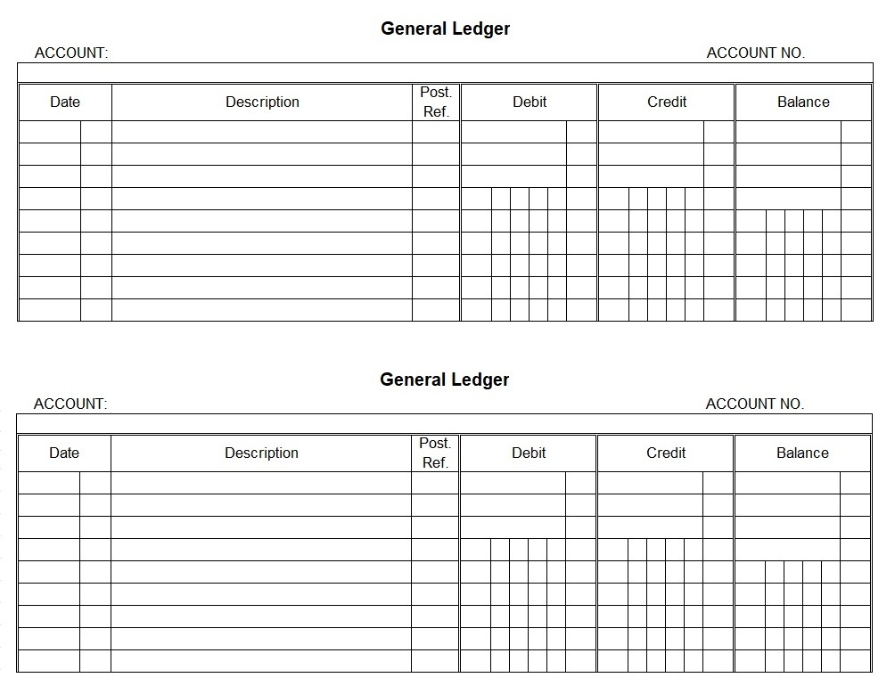 Printable Account Ledger