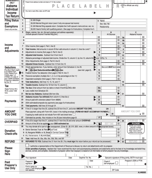 Printable Alabama Income Tax Forms Printable Forms Free Online